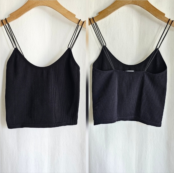 🇪🇦 Zara Black & White Cropped Ribbed Tank Top Set of 2 - Picture 14 of 16